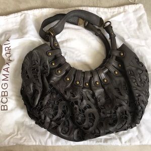 BCBG Maxazria grey cut out leather purse!!!